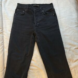 Denim Forum The Arlo Black Eyeliner Hi-Rise Cuff Jeans